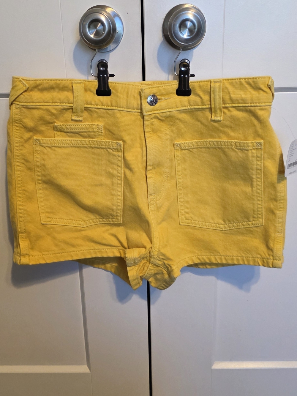 Free People Bright Yellow Denim Jean Shorts